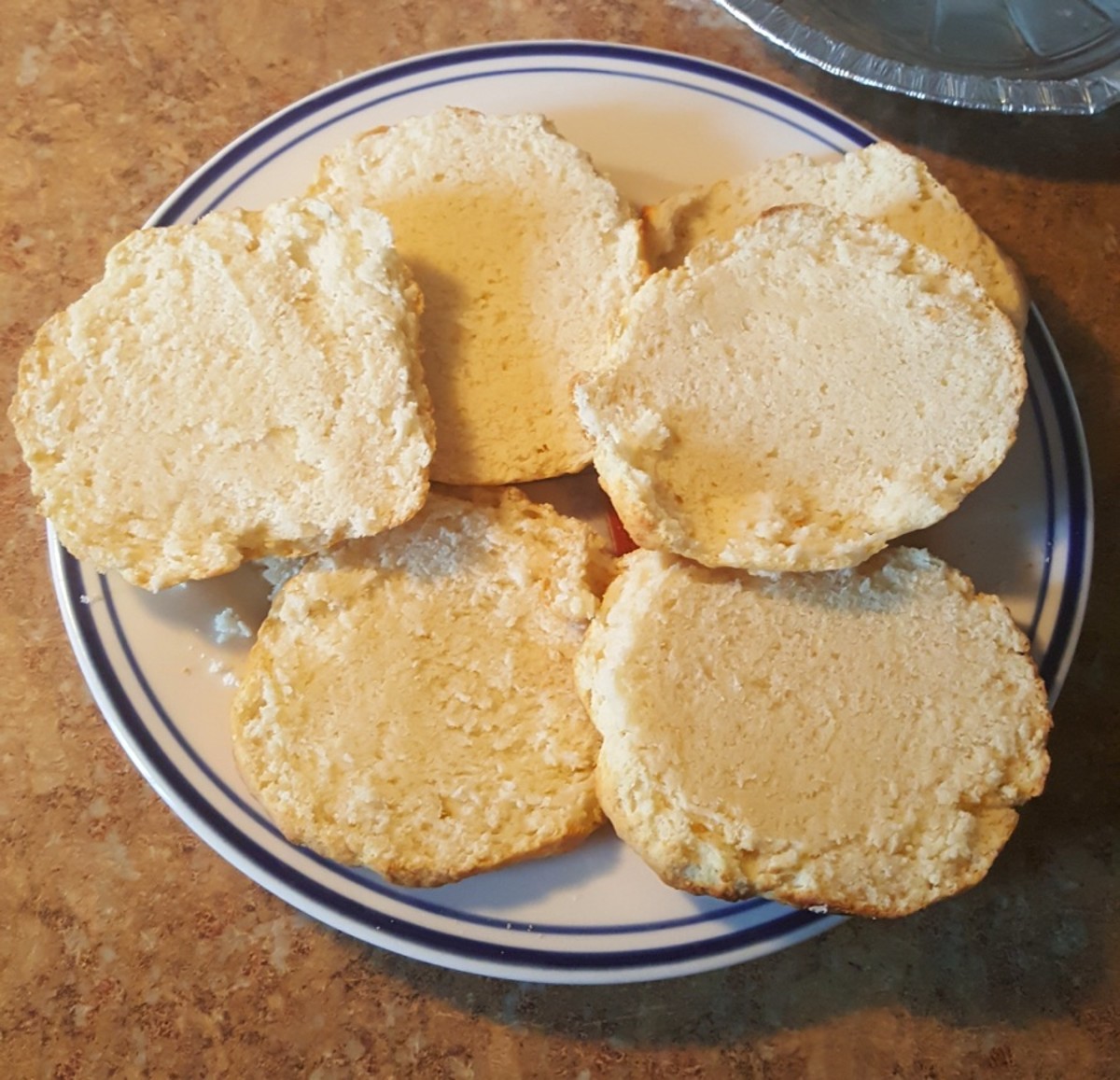 Cut each shortcake in half using a bread knife.
