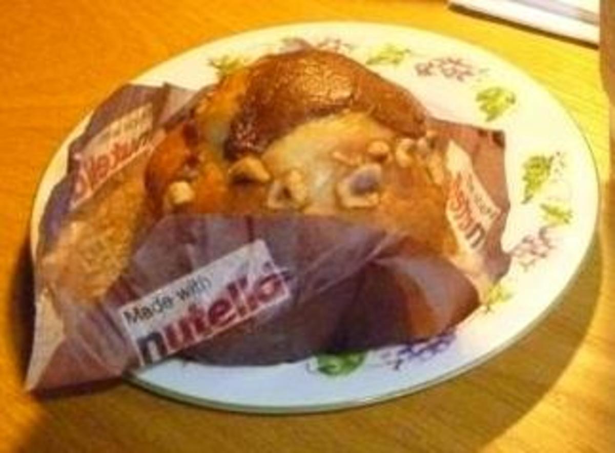 A Nutella muffin smuggled home from Italy. They even used Nutella paper liners.