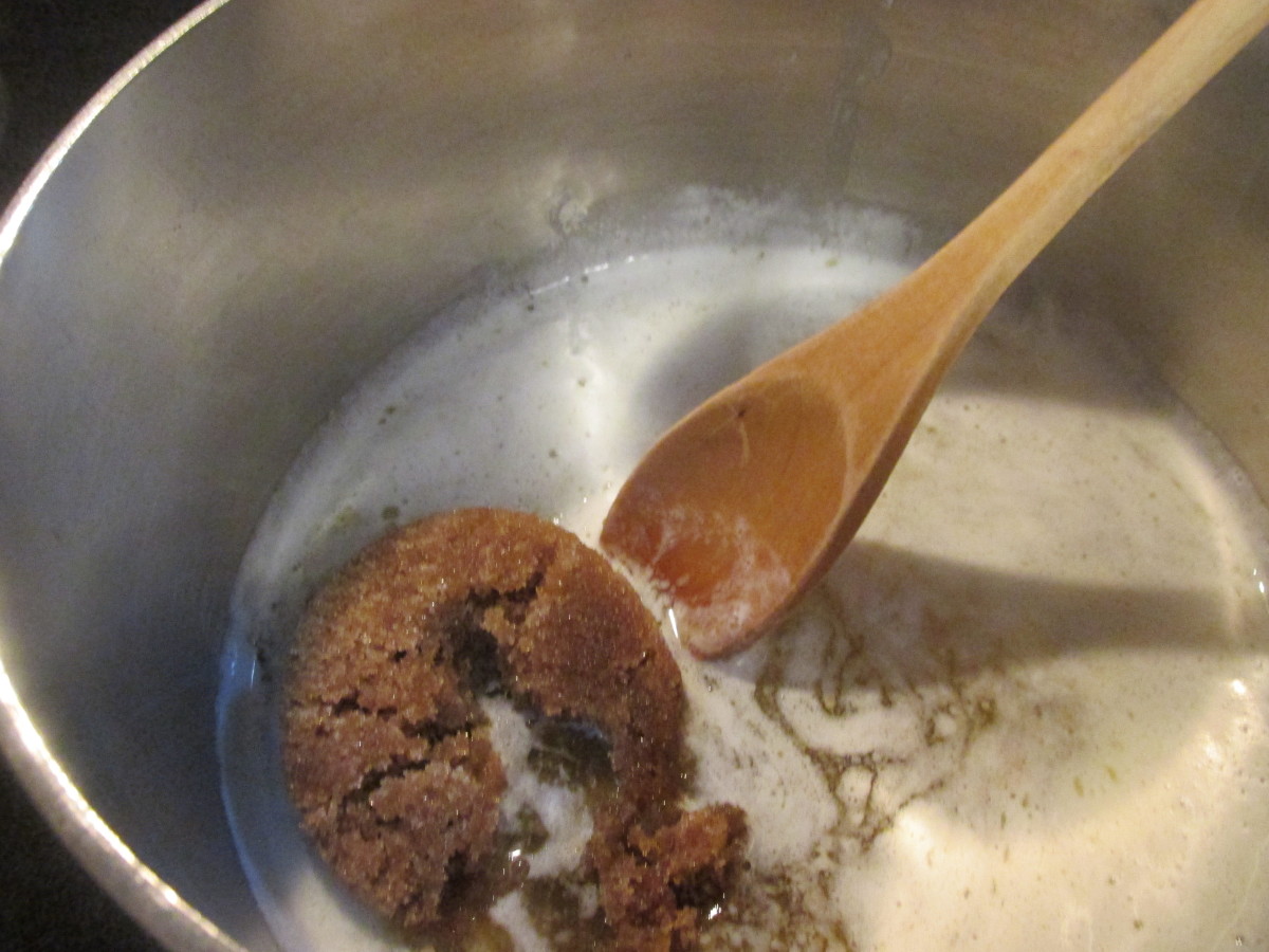 Adding brown sugar and vanilla