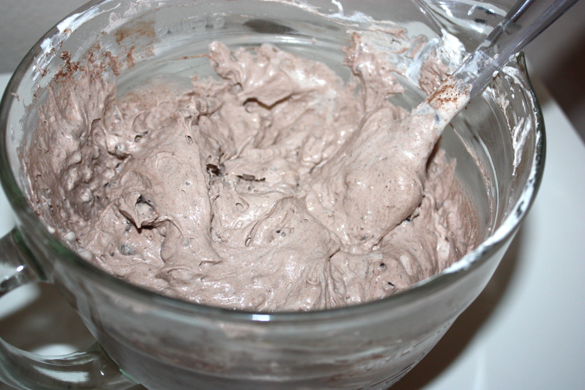 Add in the chocolate pudding mix and stir well. Place in fridge for about an hour.