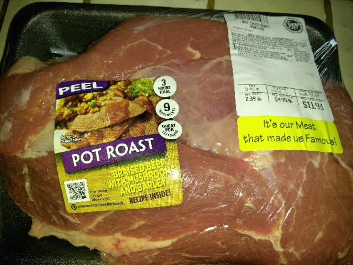 This chuck roast came complete with the temperature/timer probe that pops up when the meat is done.