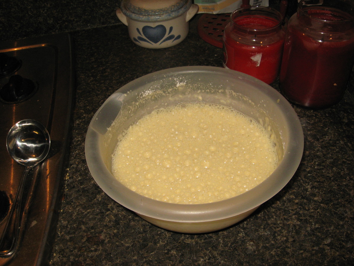 Get air into your batter! It should be foamy, with air bubbles on top.