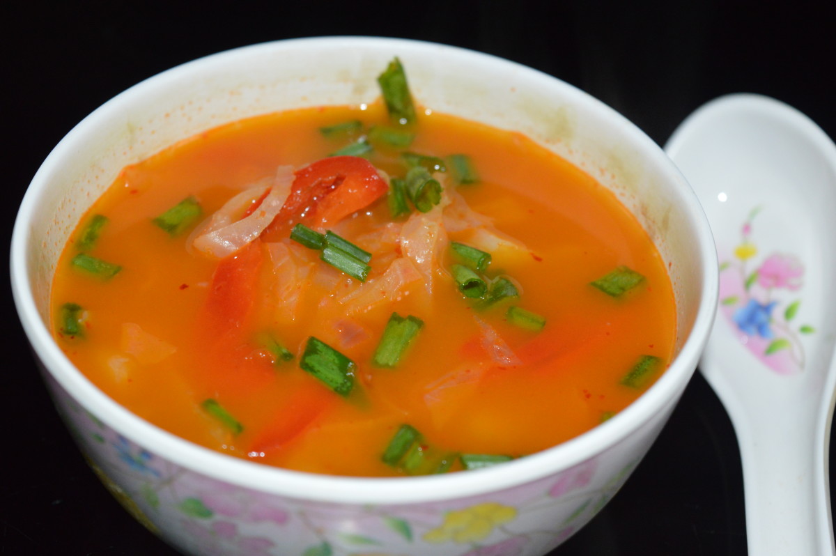 Stir-Fry Vegetable Garlic Soup