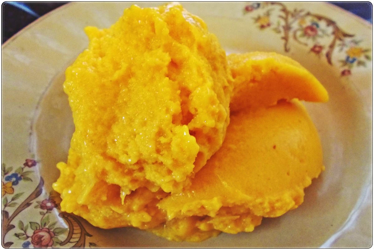 Vegan mango ice cream.