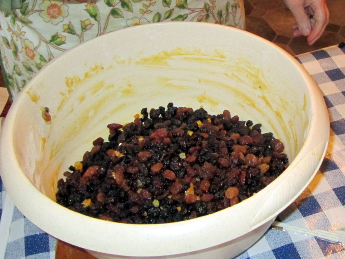 Dry ingredients for the Christmas pudding