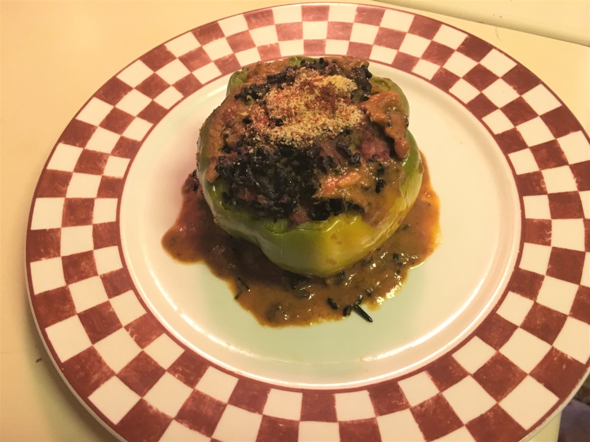 Vegetarian Stuffed Peppers With Rice & Meatless Crumbles Recipe