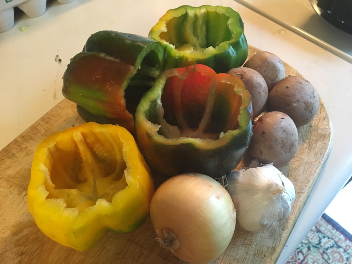 Vegetarian Stuffed Peppers With Rice & Meatless Crumbles Recipe