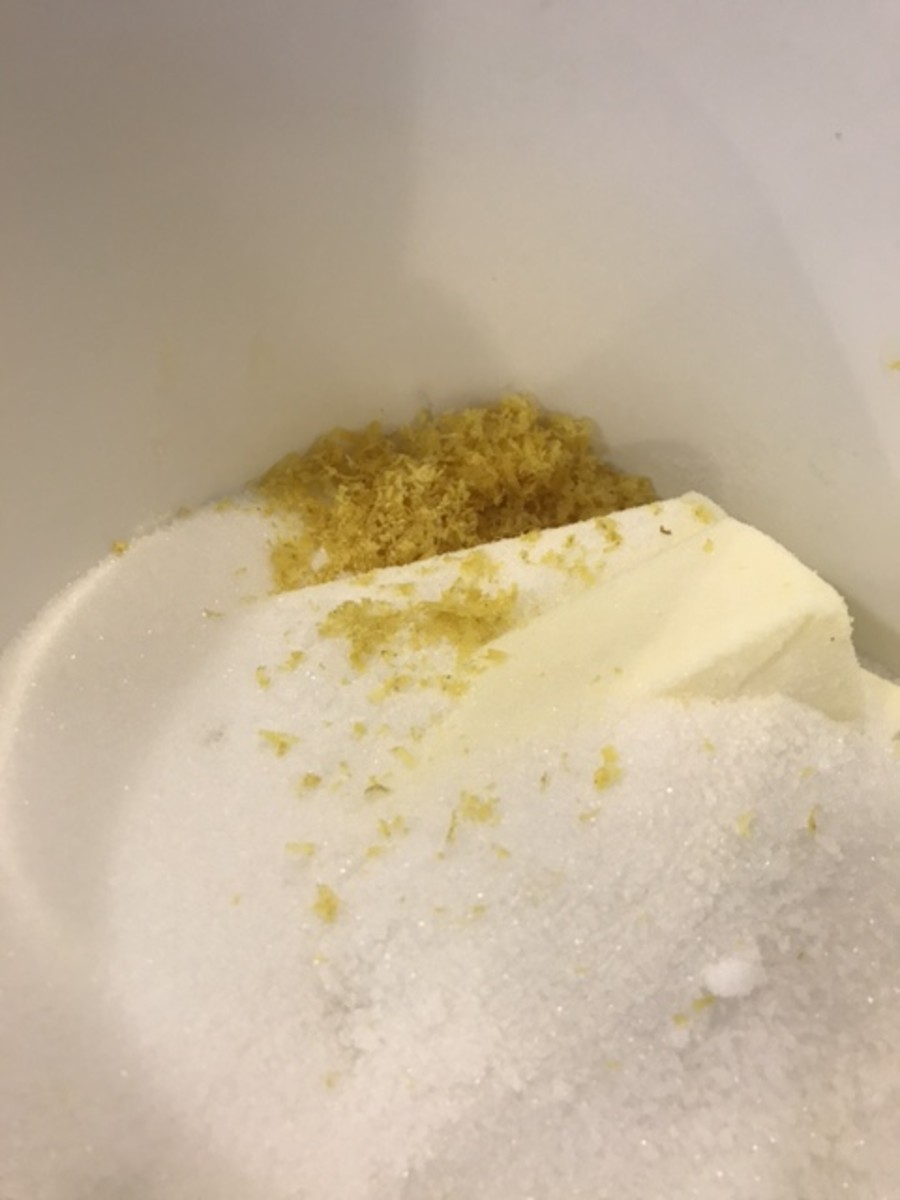 This cake uses the creaming method - beating together butter and sugar until they are light and fluffy. The lemon zest is added at the beginning, insuring it's evenly distributed for best flavor.