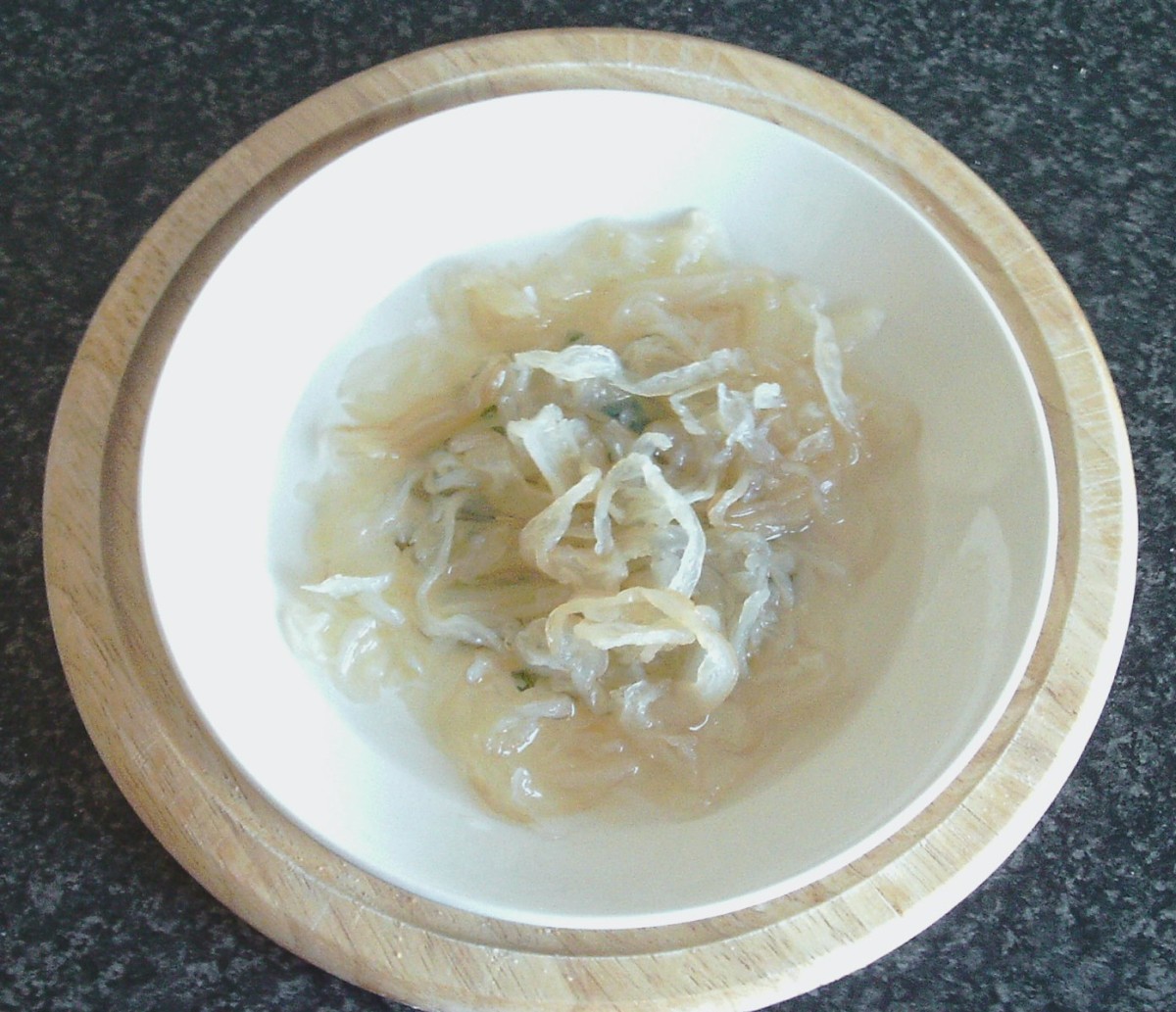 Jellyfish strips in brine