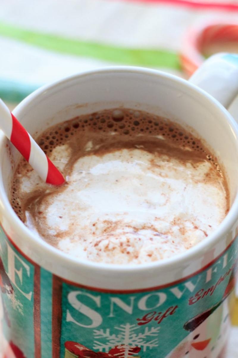 Peppermint Eggnog Hot Chocolate