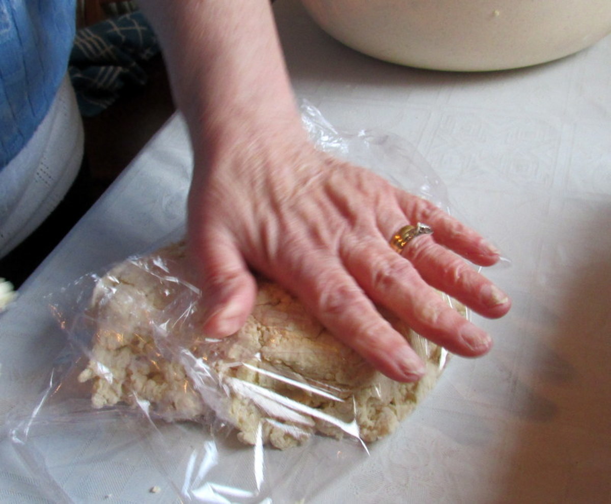 Wrap the dough in cling film and leave in the fridge for at least an hour to settle.