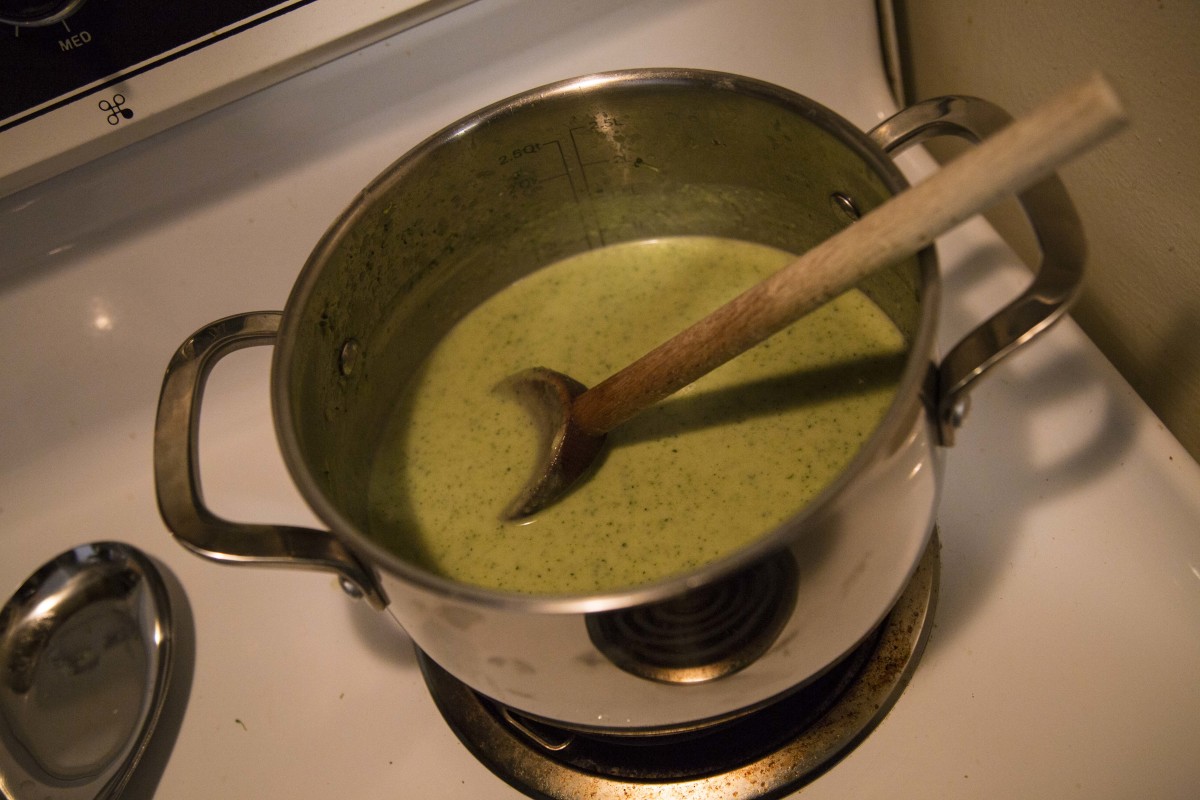 Broccoli soup, all blended up and ready to enjoy!
