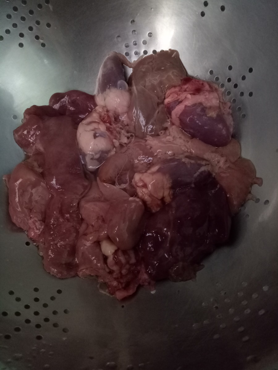 Chicken liver, washed and drained