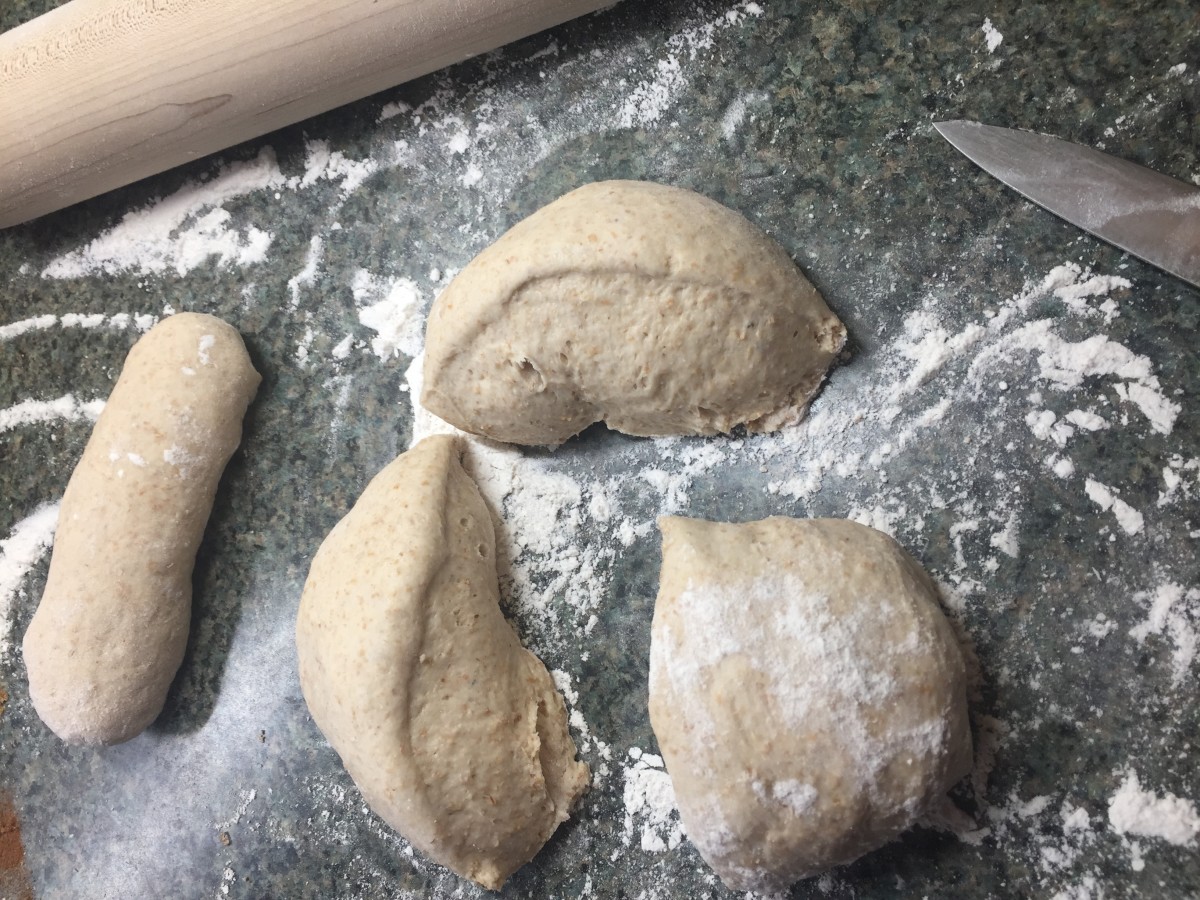 Dividing and shaping dough for mini sub sandwich buns