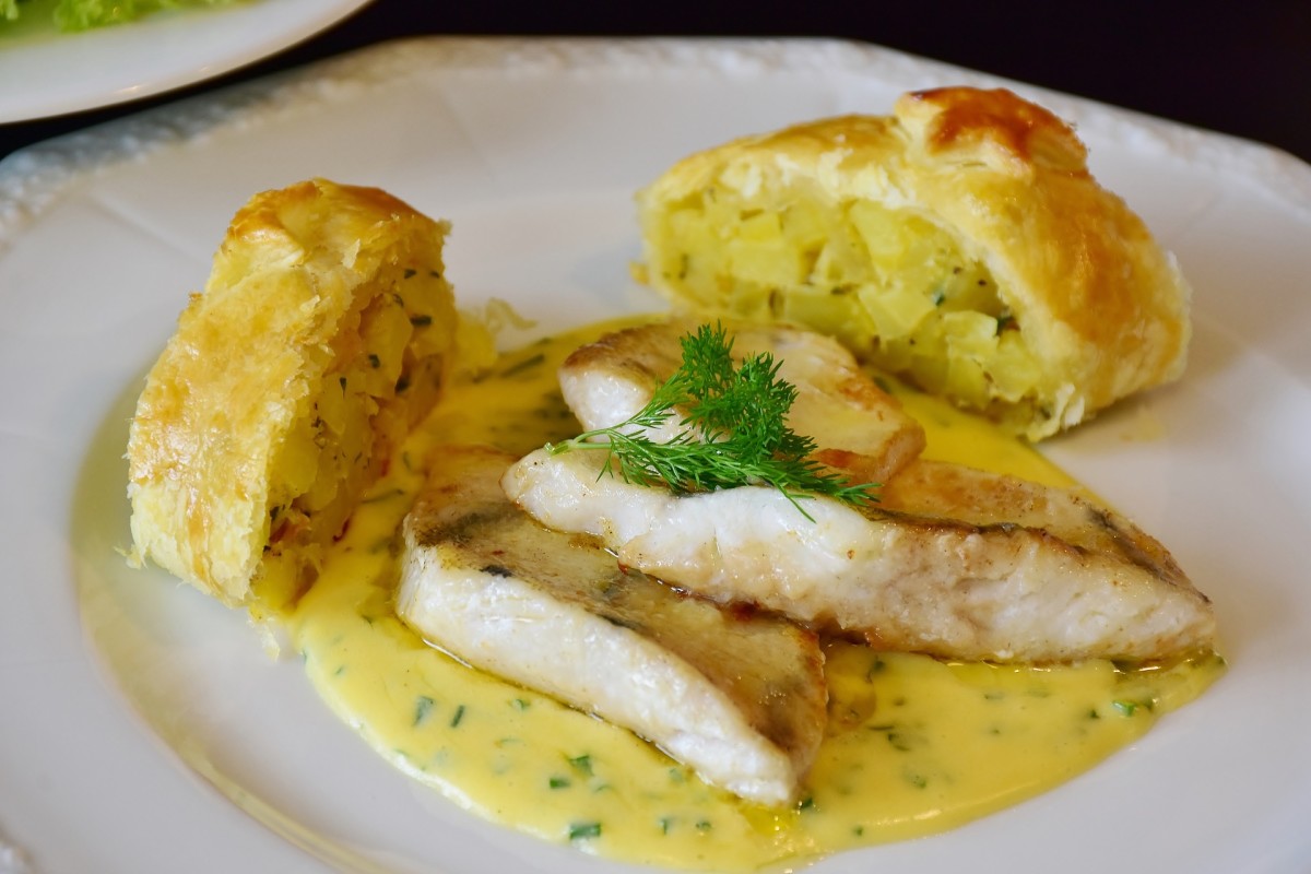 Pike perched on a sea of Béarnaise