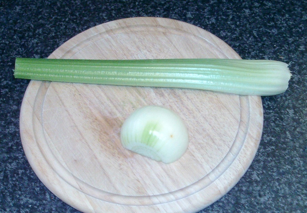 Prepare the celery and onion