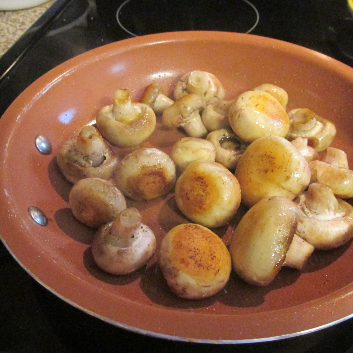 Cooked mushrooms.