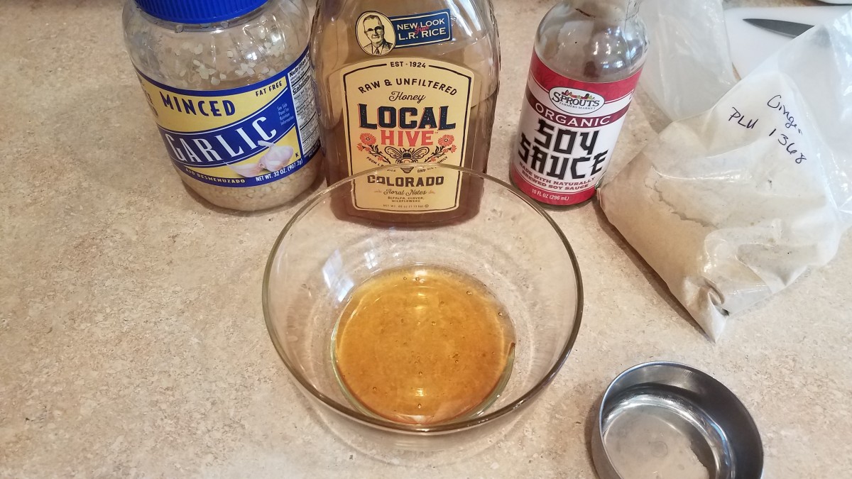 In the meantime, get your sauce started. Add the honey to your bowl first so you can melt it in the microwave.