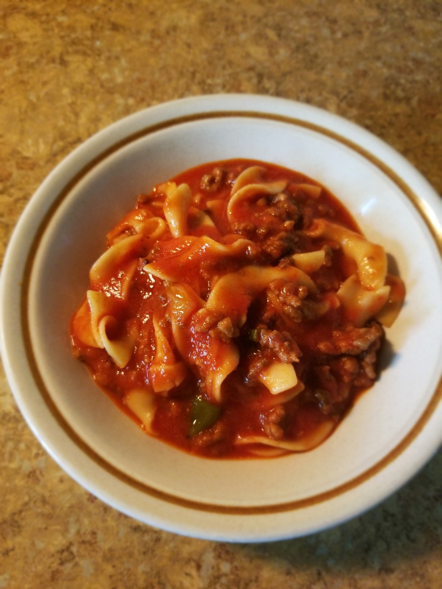 Serve heaping bowls of goulash. Add hot sauce or sour cream if desired. This pairs well with a piece of garlic bread. Enjoy!