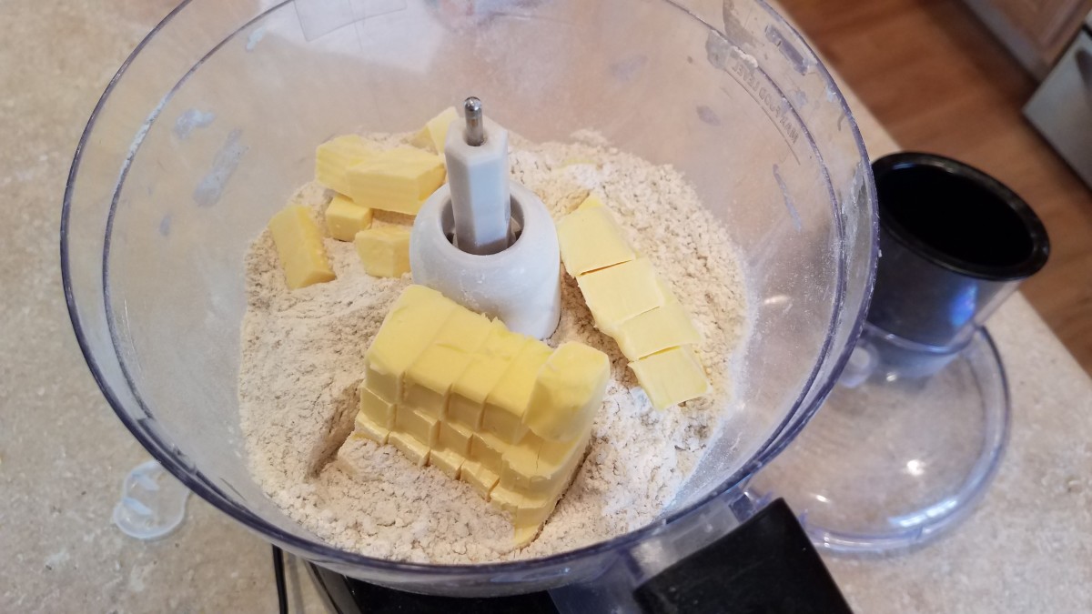Add your chilled, cut up butter.