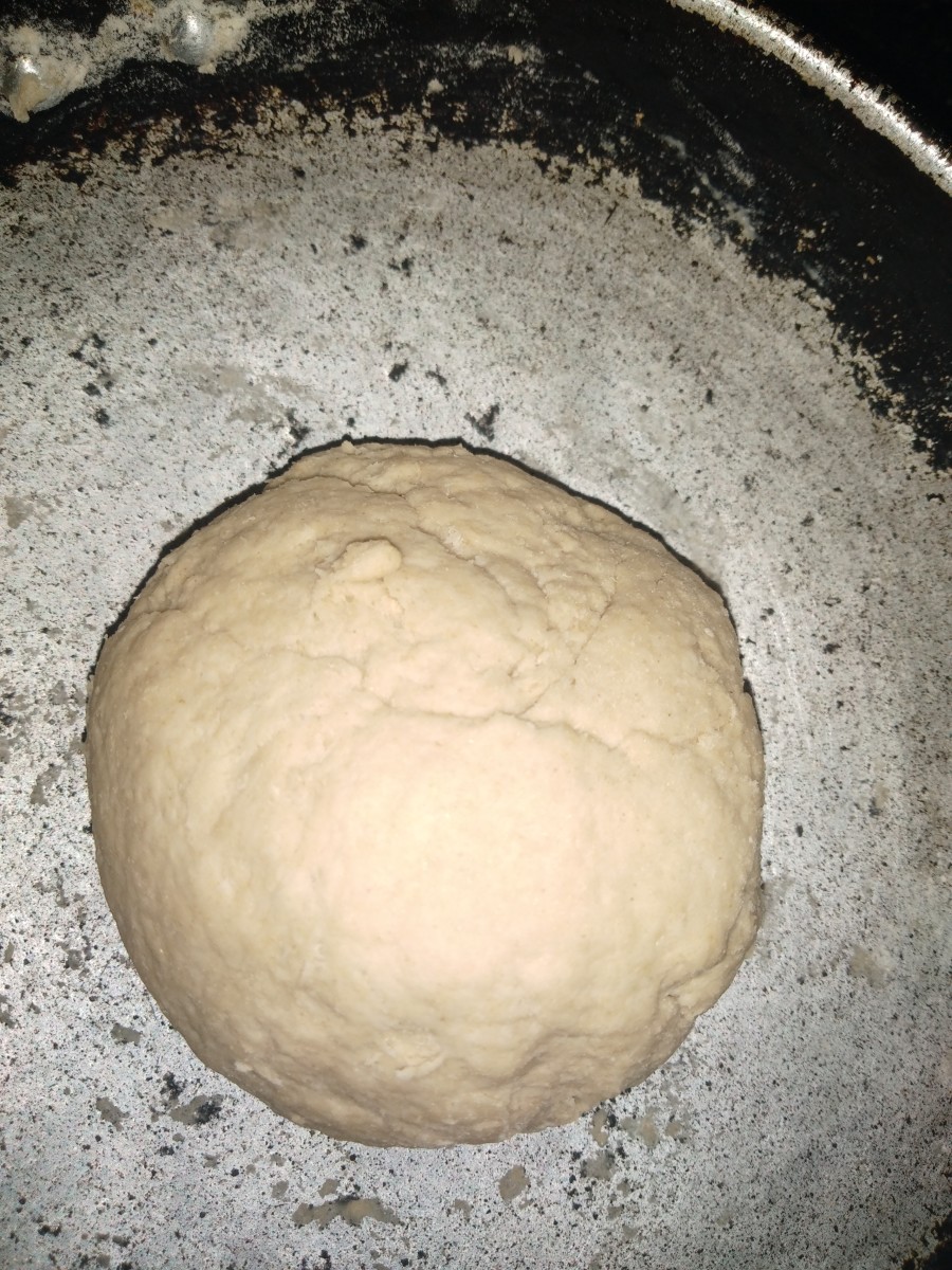 Make soft chapathi dough by using wheat flour, salt, and water.