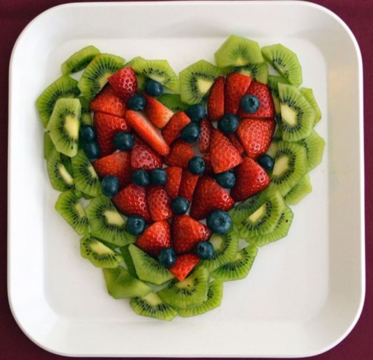 Heart fruit platter