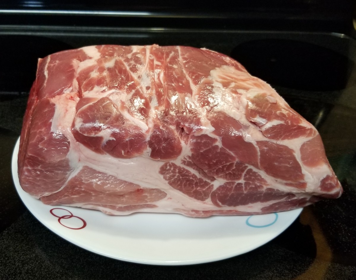 Here's a pork shoulder, fresh from my local grocery store. 