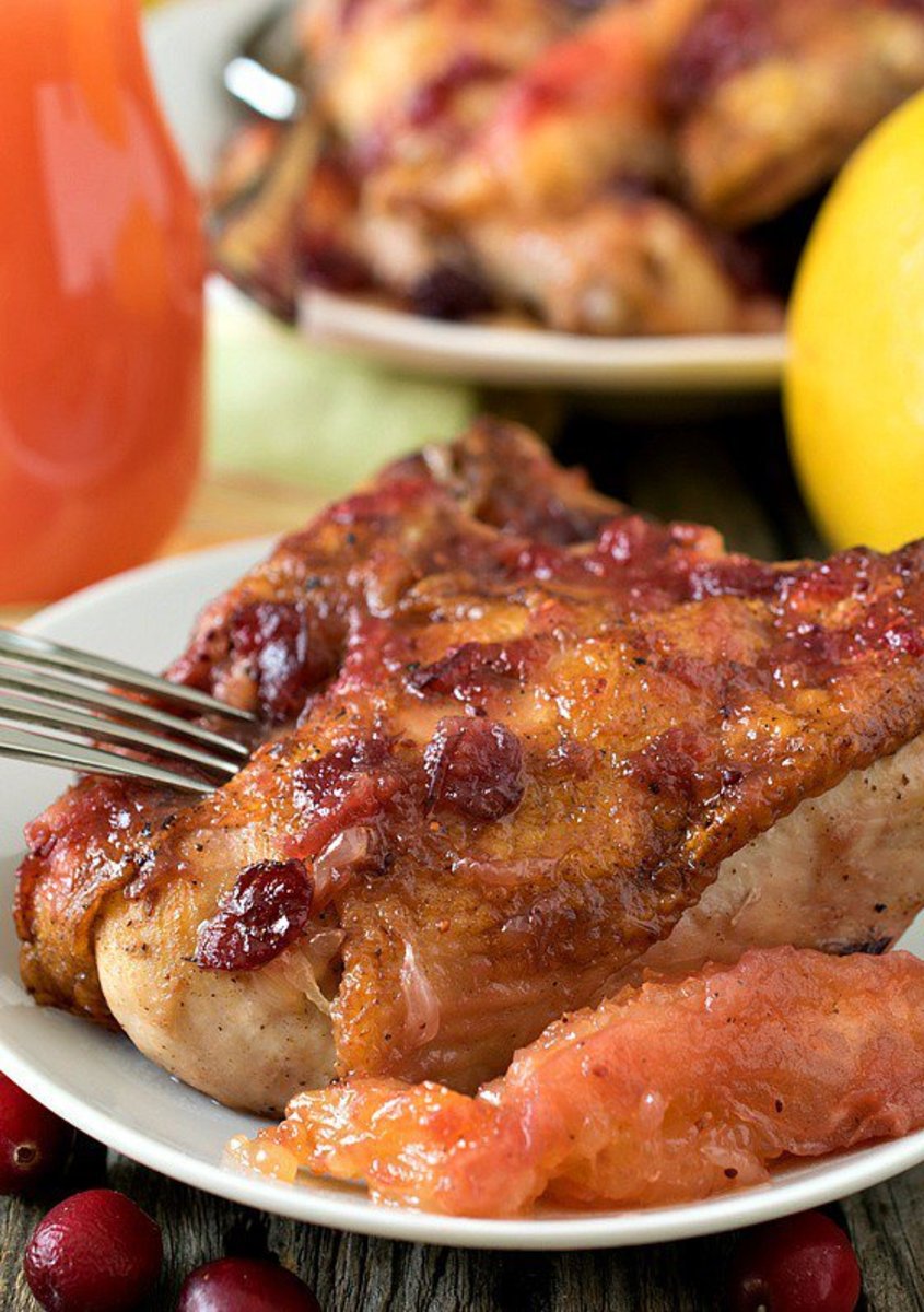 Ruby red grapefruit and cranberry chicken