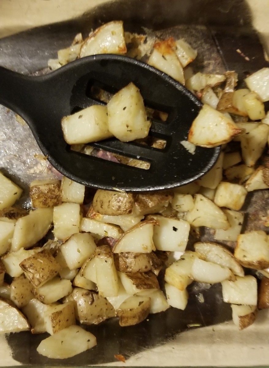 Potatoes roasted with olive oil and rosemary
