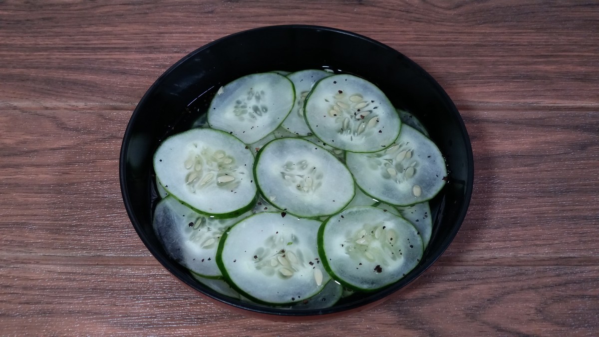 Delicious pickled cucumbers, ready to go on your burger!