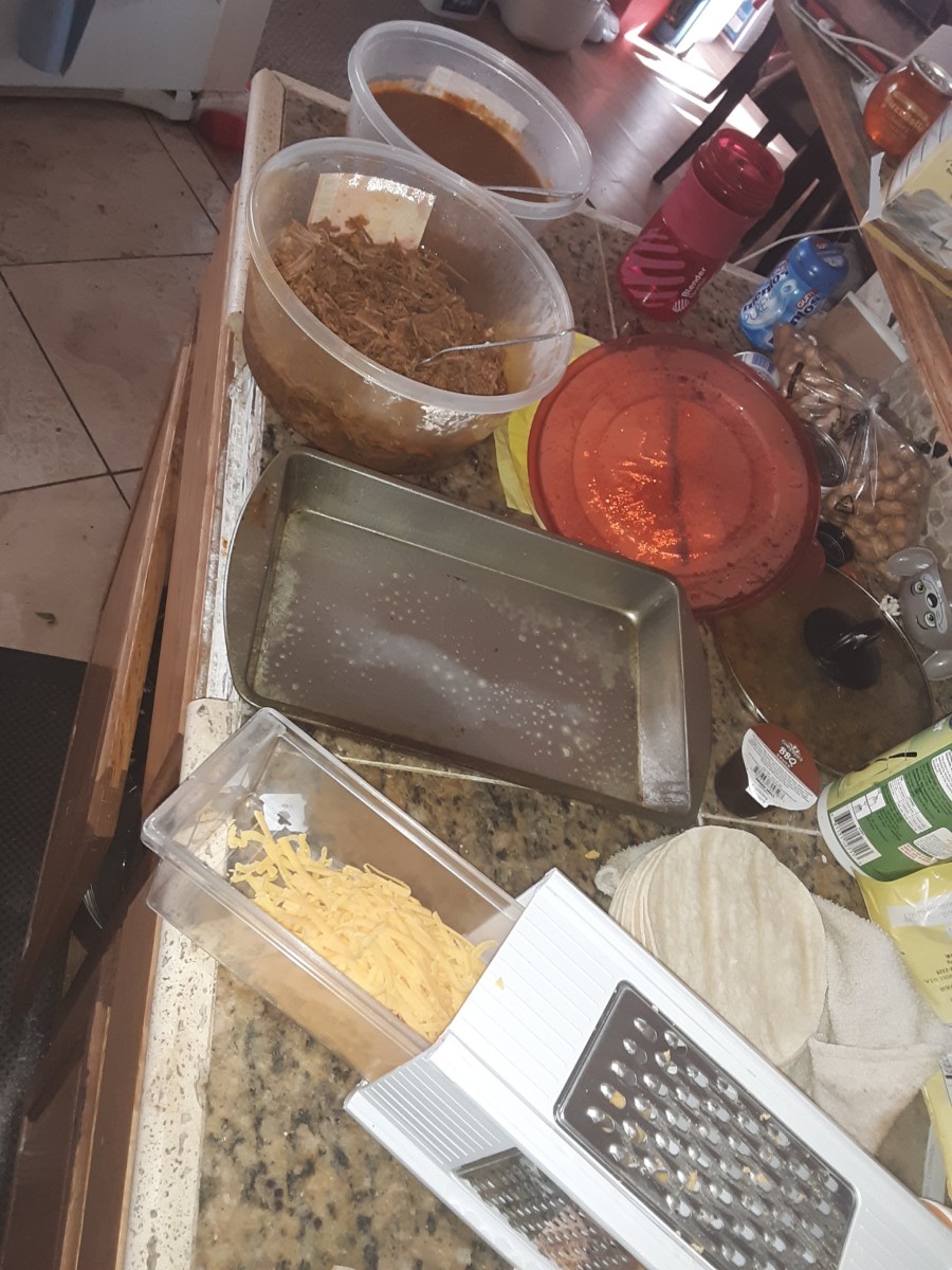 Ingredients for enchiladas