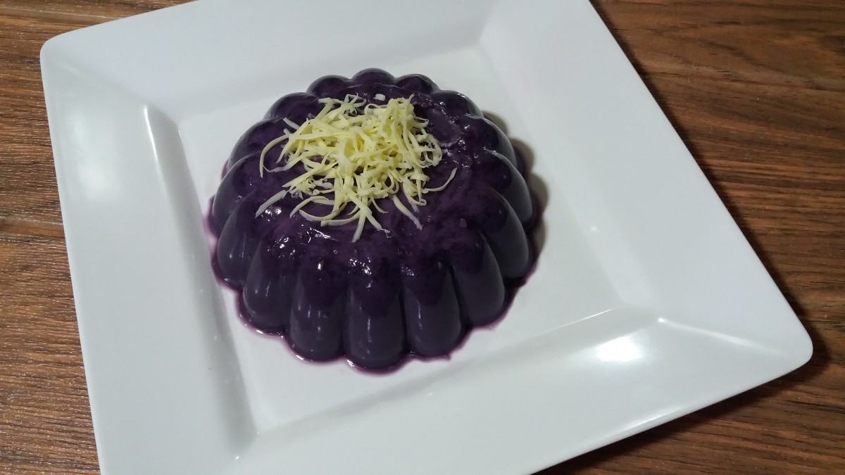 Ube jelly with cheese