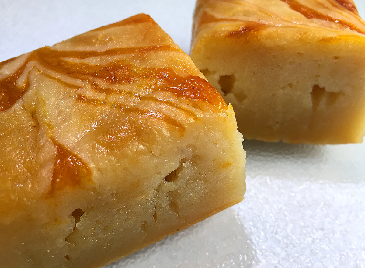 The wholesome taste of butter mochi makes one forget about dieting and calories!