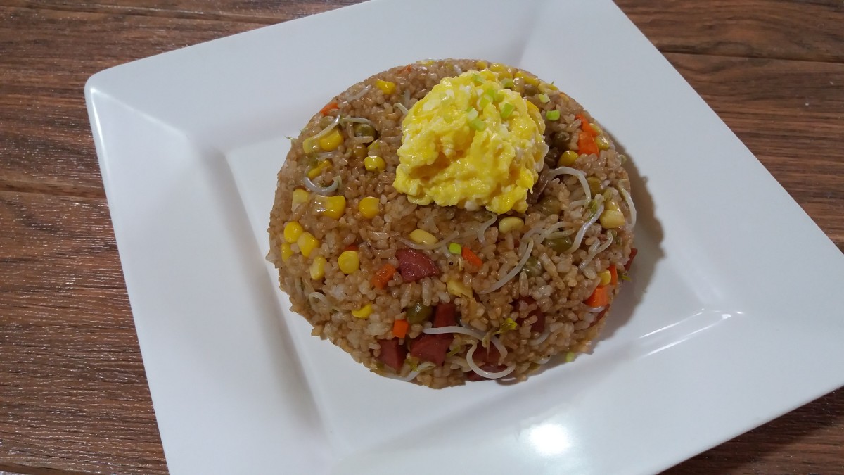 Mung bean sprout fried rice is a delicious version of a popular dish throughout Asia.