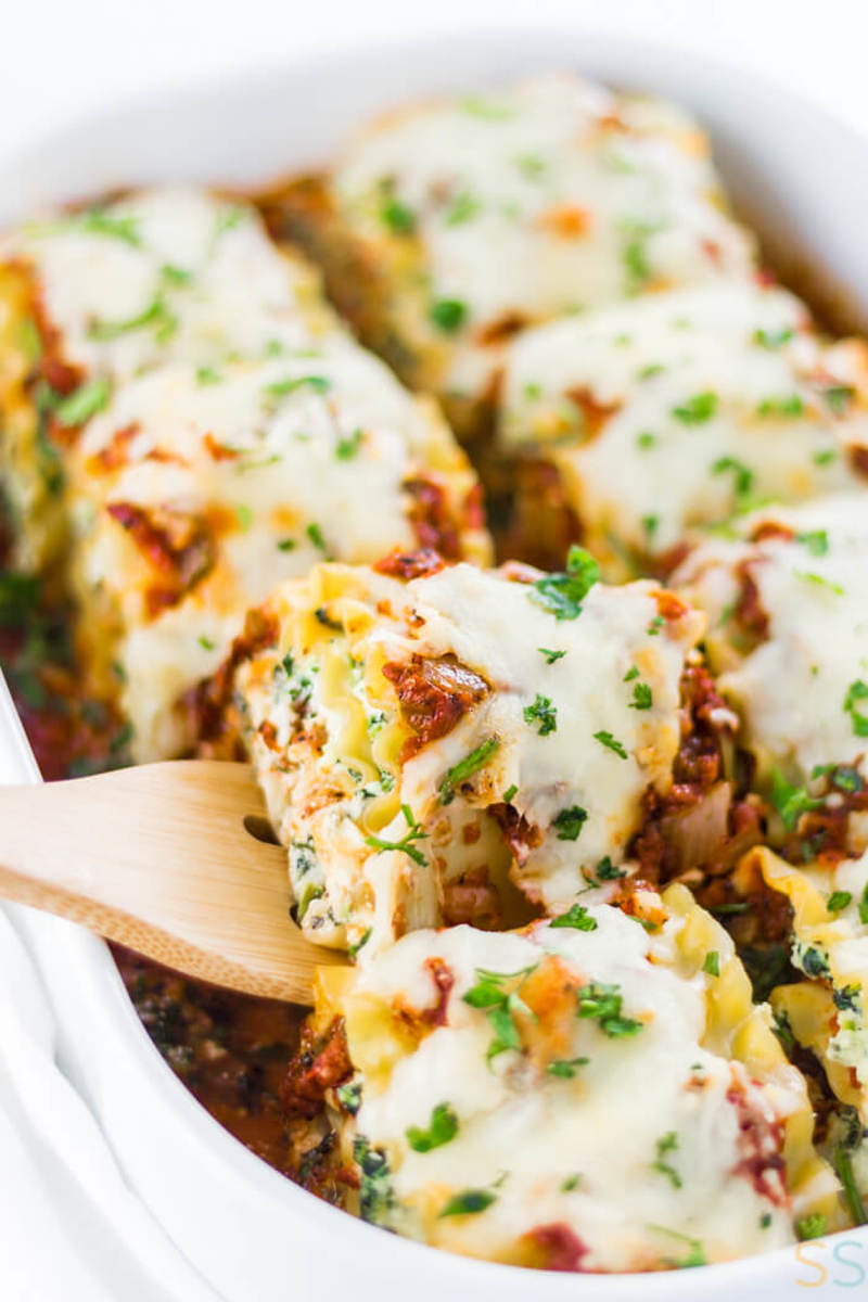 Spinach Lasagne Roll-Ups
