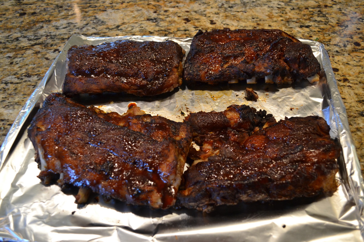A few minutes under the broiler gives ribs a lovely dark glaze. Watch them carefully so they darken but do not burn. Give them a few more minutes in reduced heat, if necessary.