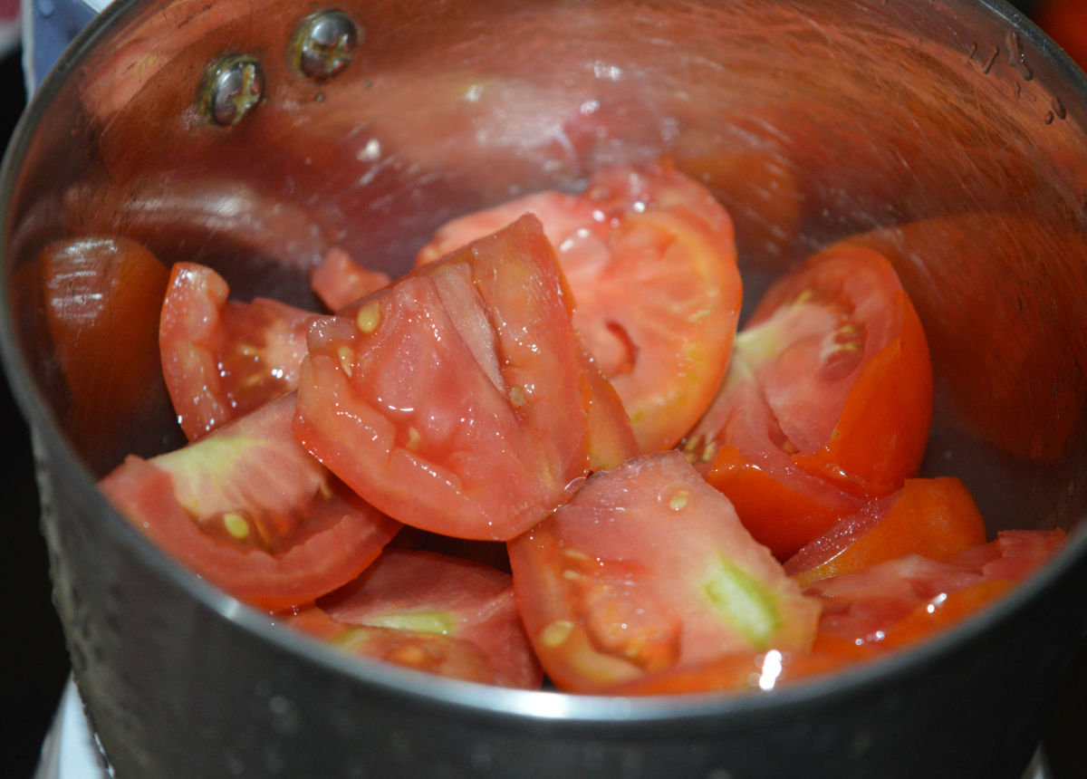 Step one: Make a tomato puree.