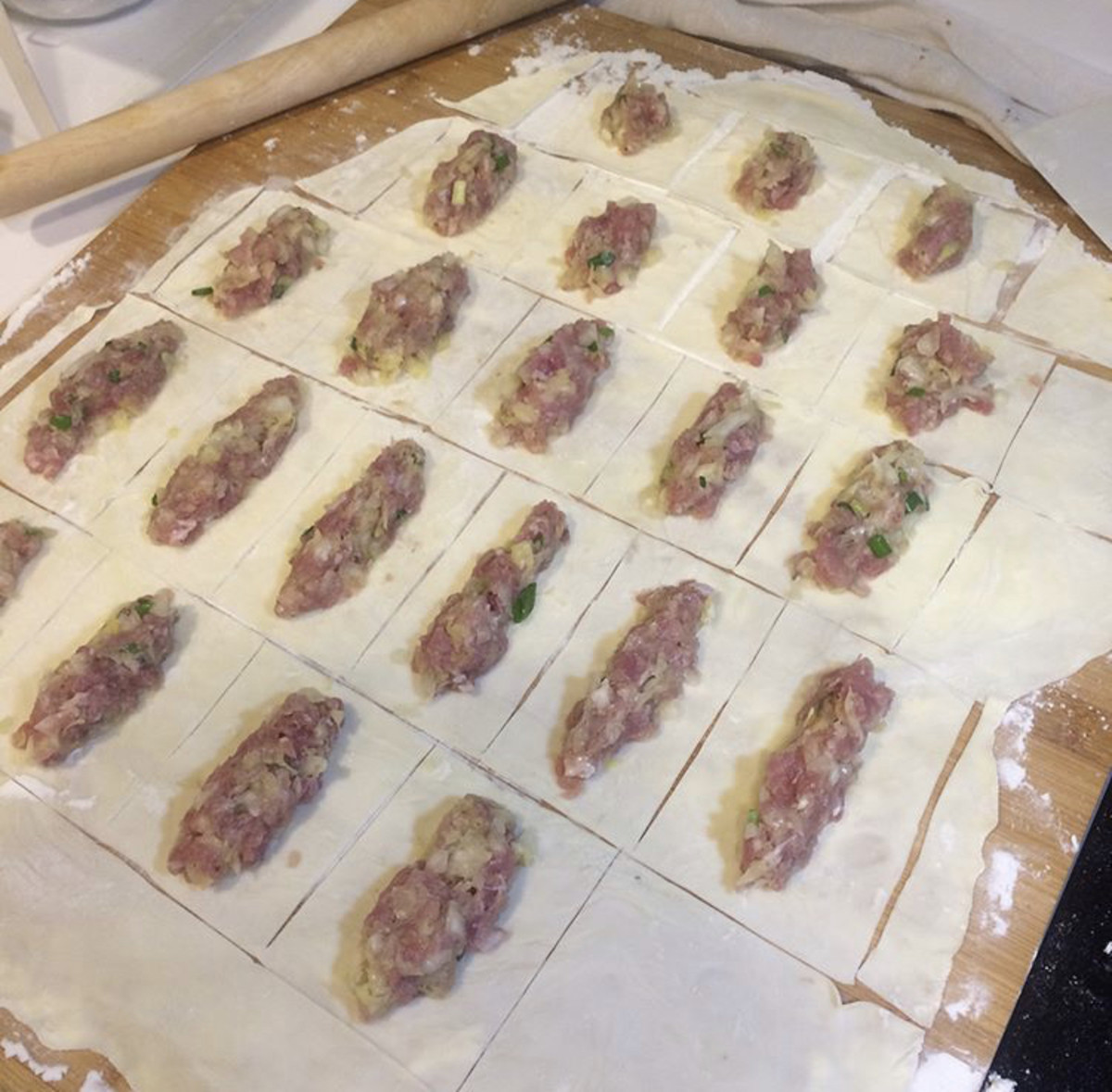 Use an assembly line to make potstickers efficiently