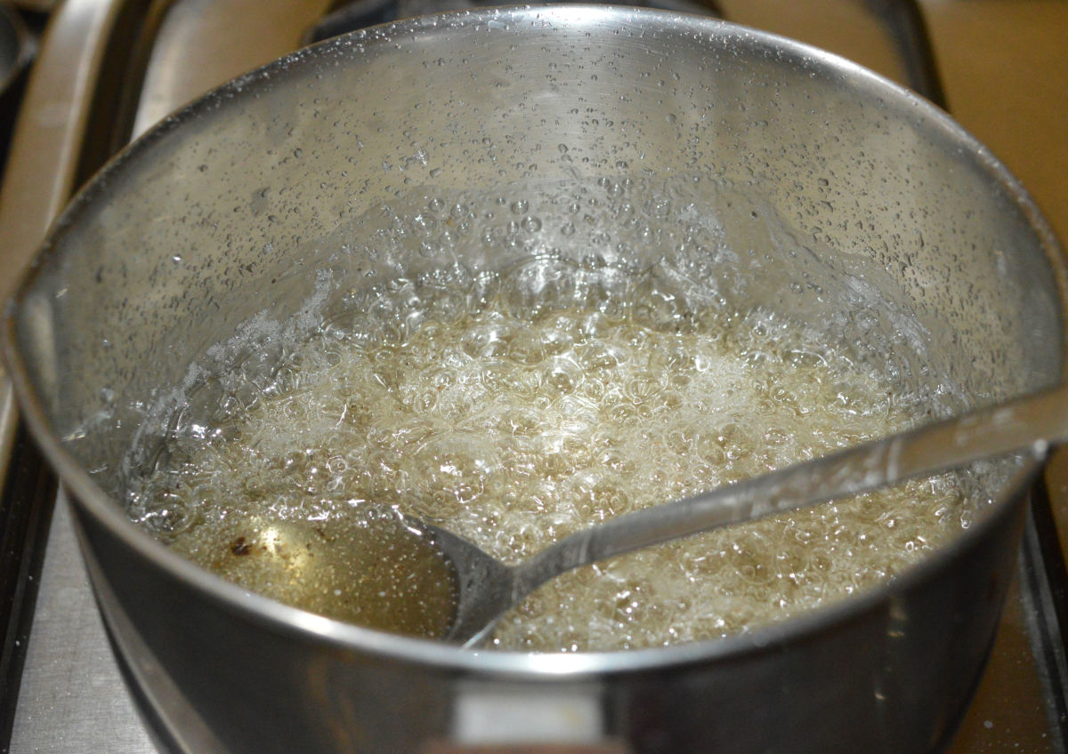 The sugar syrup with cardamom powder