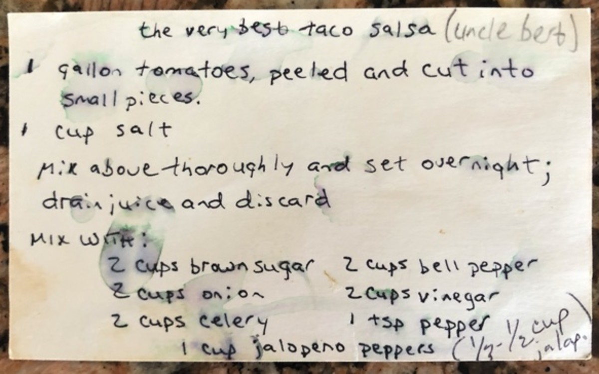 My original copy of Uncle Bert’s recipe 
