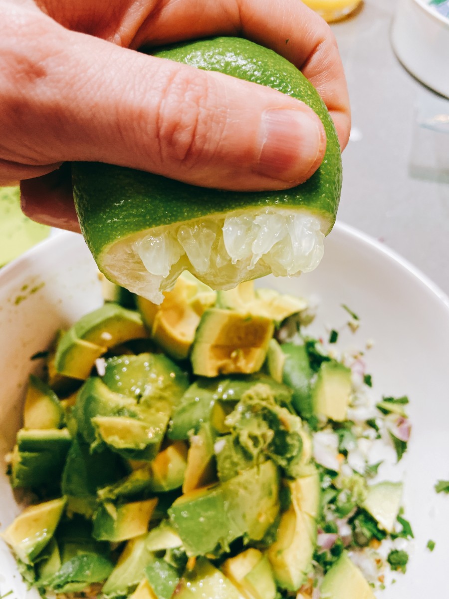 Squeeze about 1 tablespoon of lime juice into the mixture. 