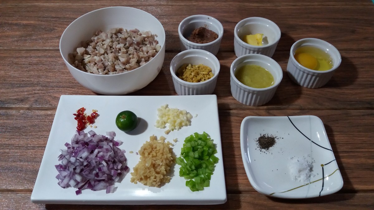 Ingredients for pork sisig
