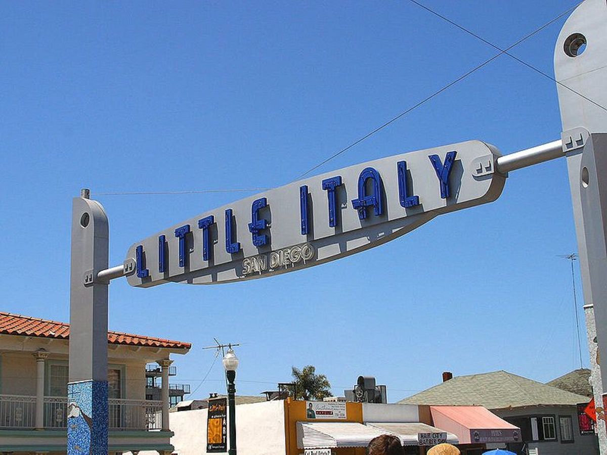 Little Italy in San Diego. Immigration spread coast to coast. 
