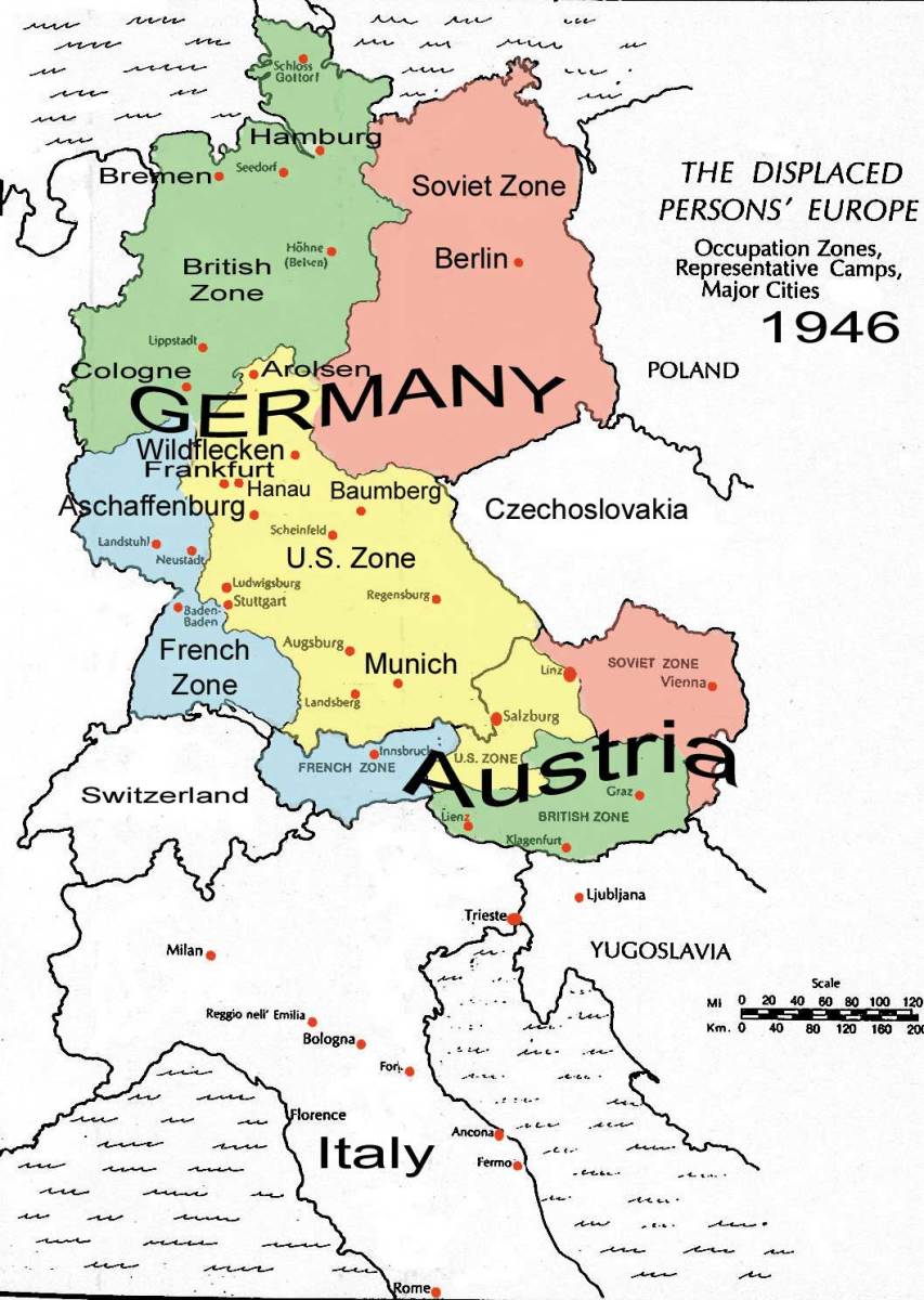 Map of DP camps post-WW2