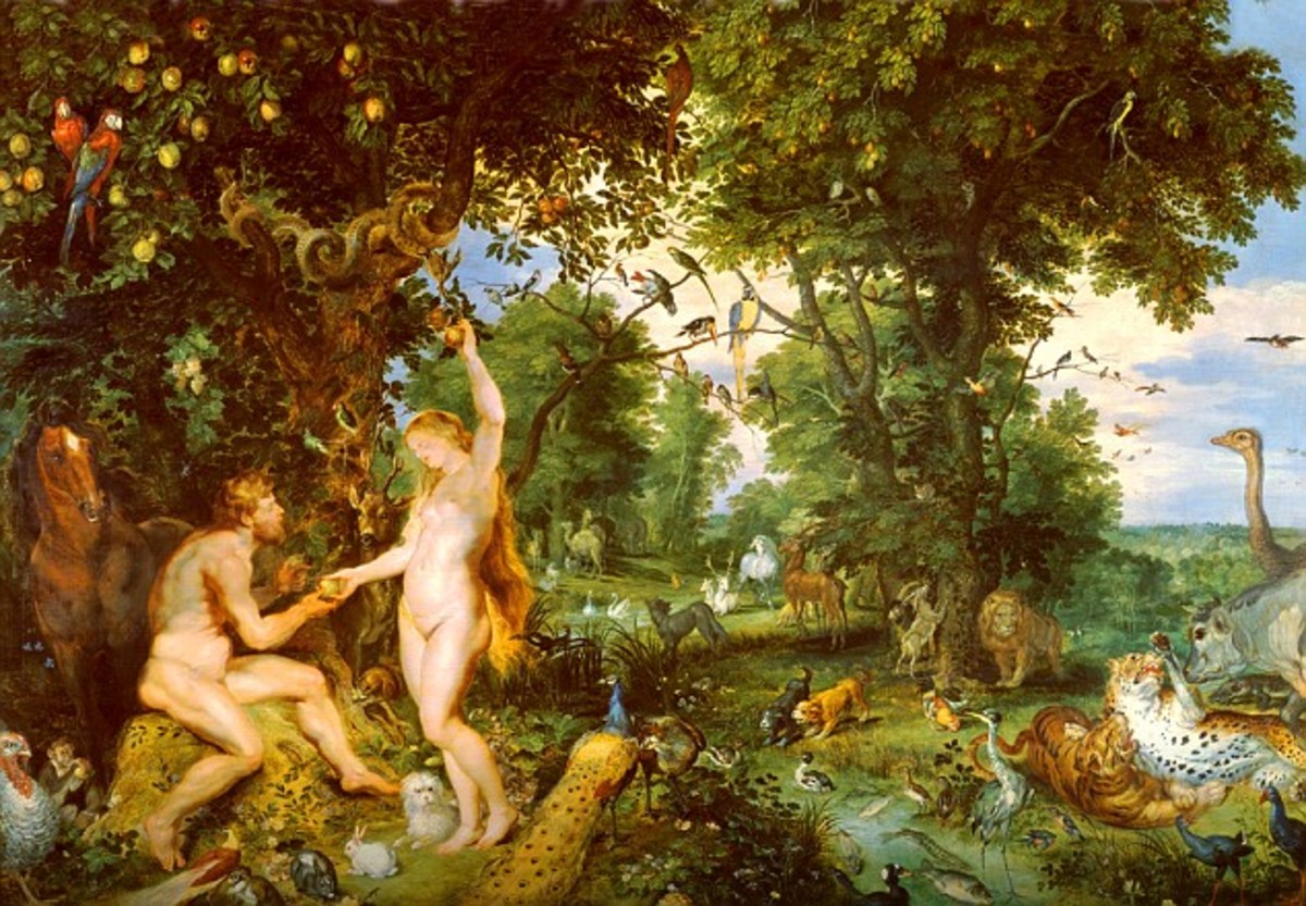 Adam and Eve in the Garden of Eden. 