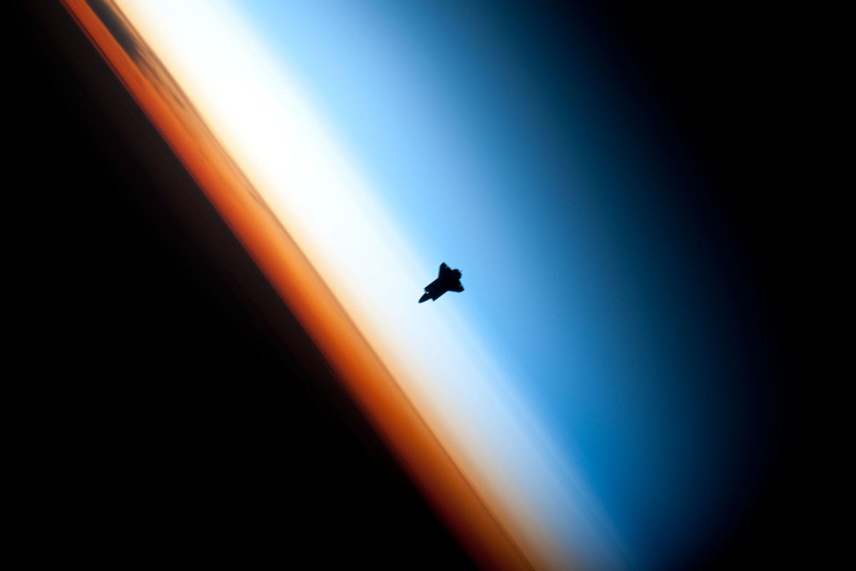 Endeavor in orbit.  Just stunning.