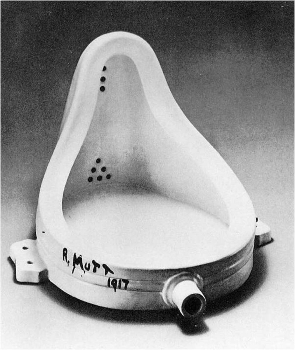 Marcel Duchamp, Fountain (1917), 14x19x24in, ceramic urinal. Tate Modern.