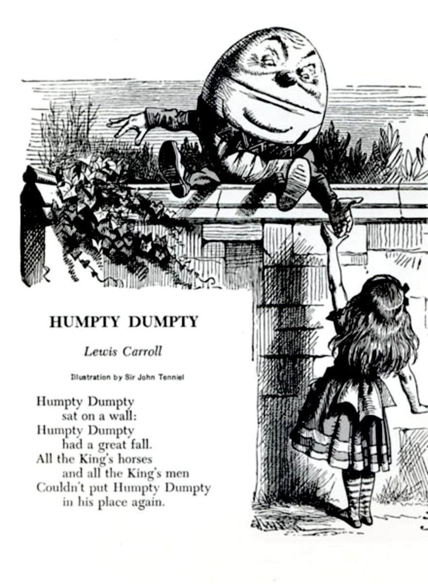 humpty dumpty through the looking glass