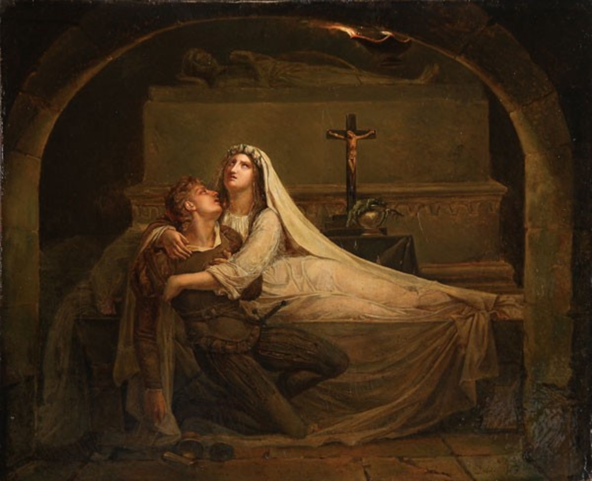 Juliet and  Romeo in the tomb