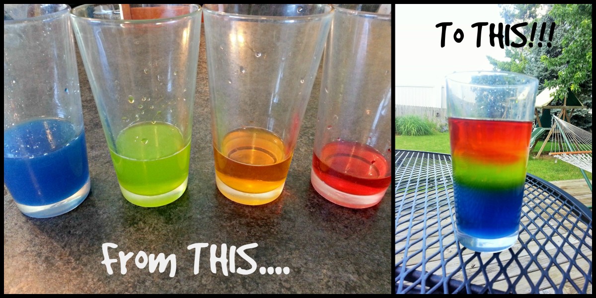 Awesome rainbow density water